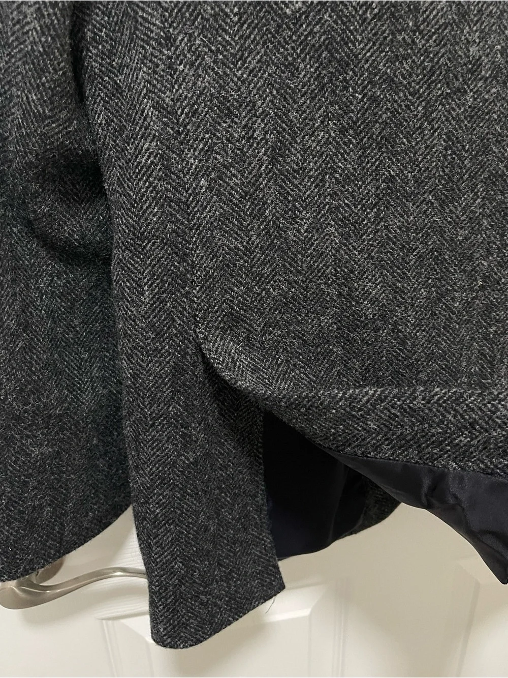 J Crew Charcoal Black Herringbone English Wool Ludlow Jacket Yorkshire Tweed 40R
